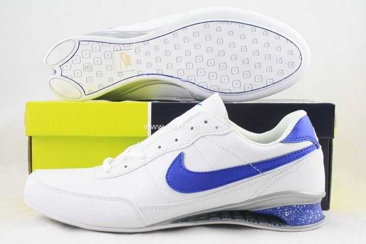 Nike Shox R2 Mens Blancs Chaussures Bleu Marine Decontracte